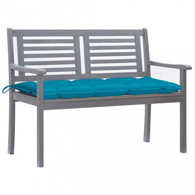 Day and Night - Day and Night 2-seater Garden Bench In Gray Eucalyptus Wood and 120 Cm Cushion