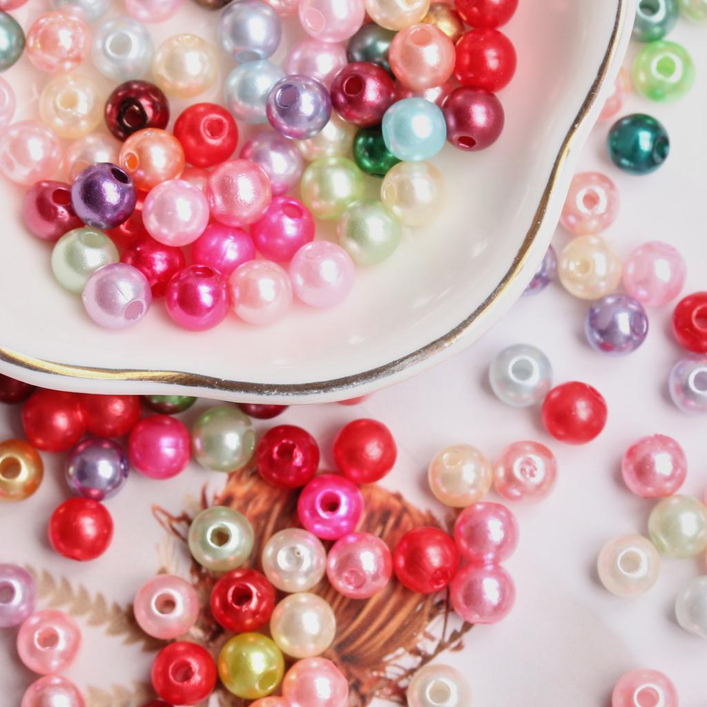 Жемчужные разделители, свободные бусины, 50/100 шт., акриловые аксессуары для изготовления ювелирных изделий, круглое ожерелье, браслет, серьги «сделай сам», 6/8 мм