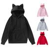Basic Cat Ear Hoodie For Women With Vneck And Polyester Fabric For Casual Spring Wear