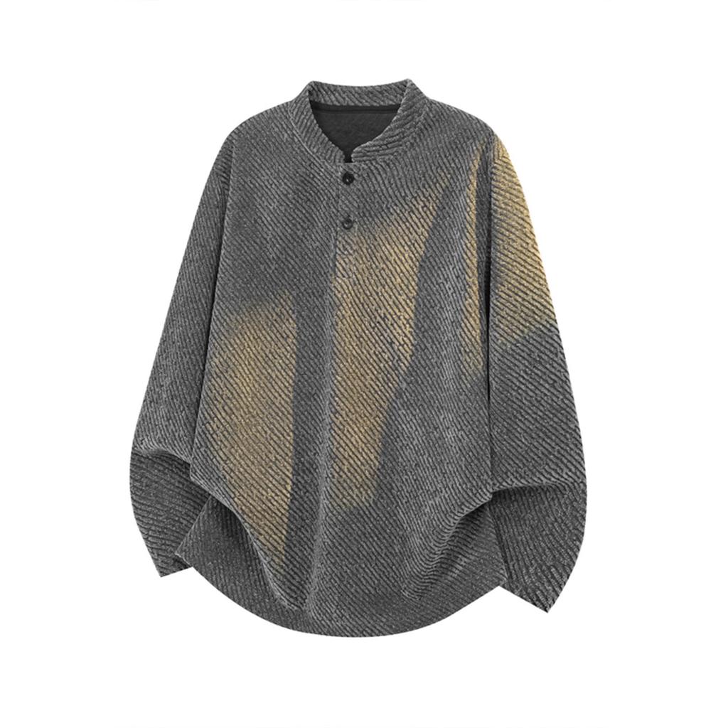 Американский ретро свитер из шенильного флиса мужской осенне-зимний cleanfit твиловая базовая рубашка с маленьким ароматом рубашка Генри