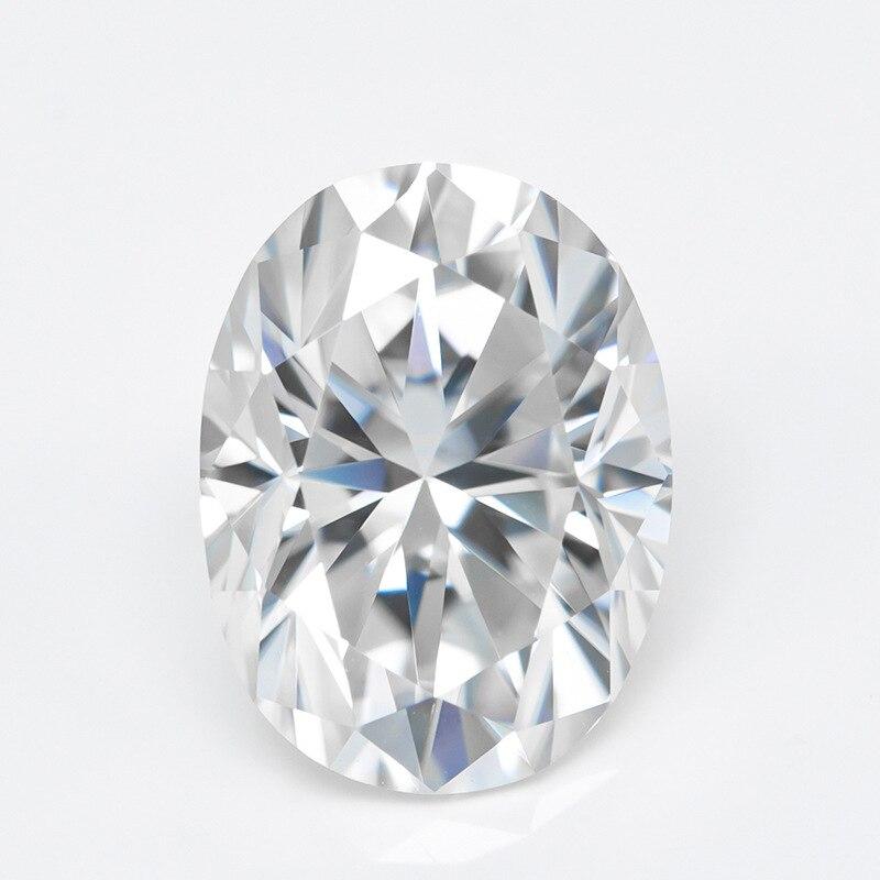 Cellacity Овальные серьги-кольца с белым муассанитом 3А из голого камня и камнем через сертификат GRA в подарок