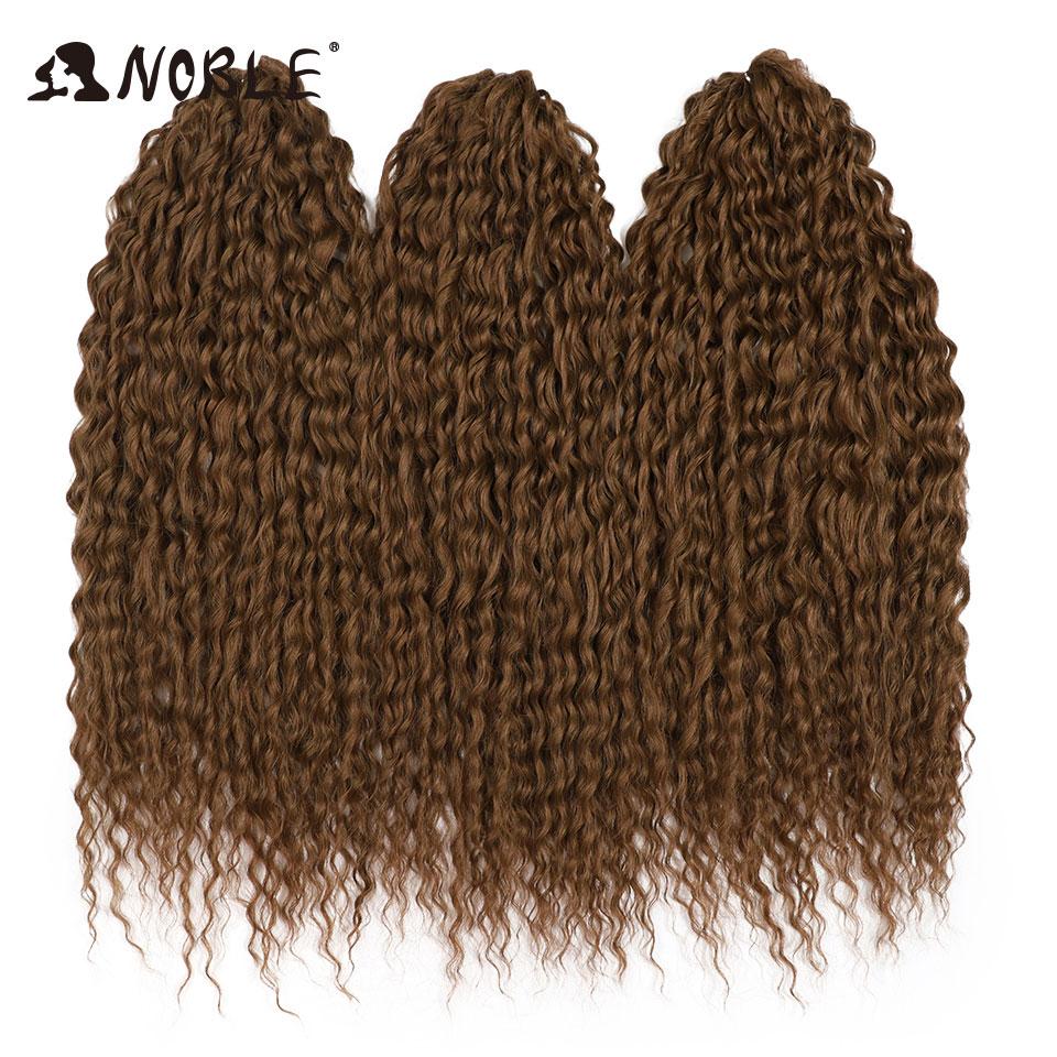 Noble 24 Inch Jet Black Water Wave Crochet Hair Synthetic Braiding Hair, Pre-Stretched Curly Crochet Braids Extensions for Women
