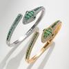 Dilixue Green Zircon Snake Bracelet - Elegant Zodiac Gift
