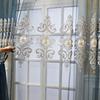 Вышитые прозрачные тюлевые шторы в европейском стиле, рельефный 3D цветочный узор, декоративные шторы для гостиной и спальни, всесезонные