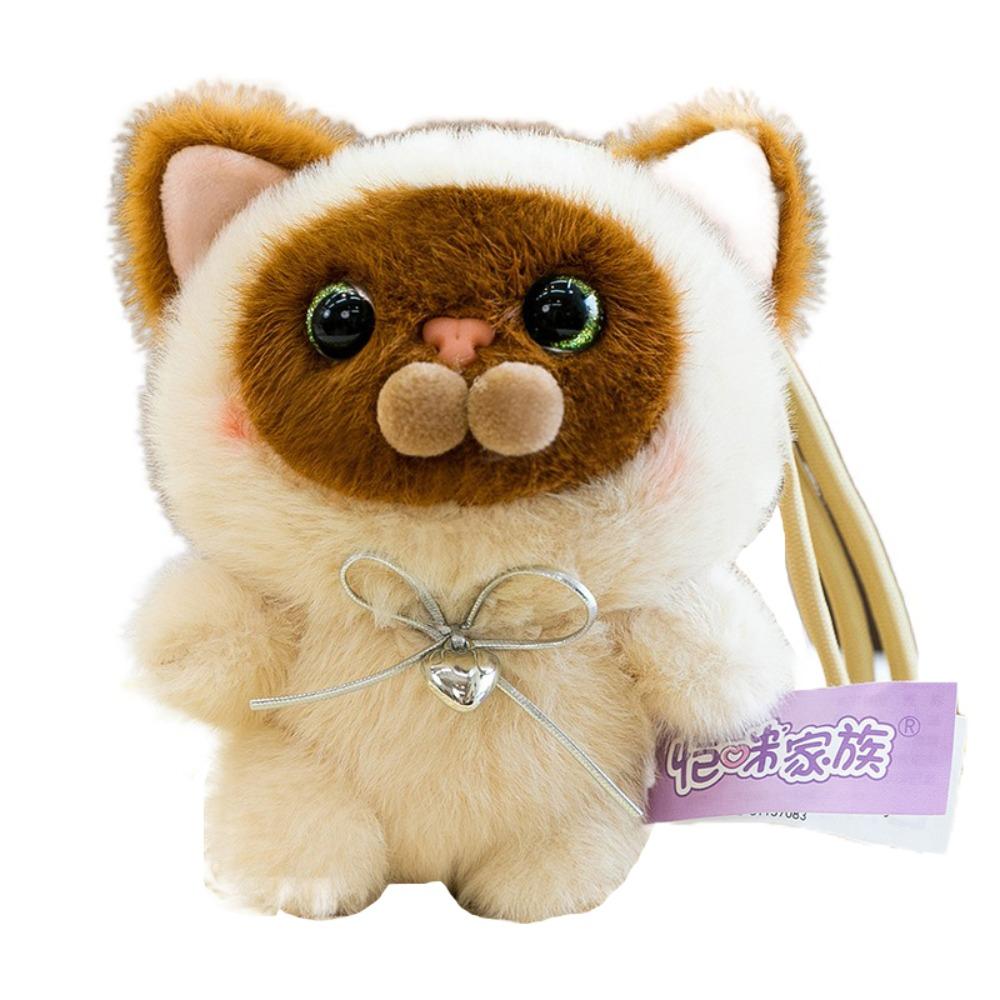 Furry Cat Doll Pendant Animal Cat Plush Toy Keychain Creative Kitten Doll Keychain Home Decor