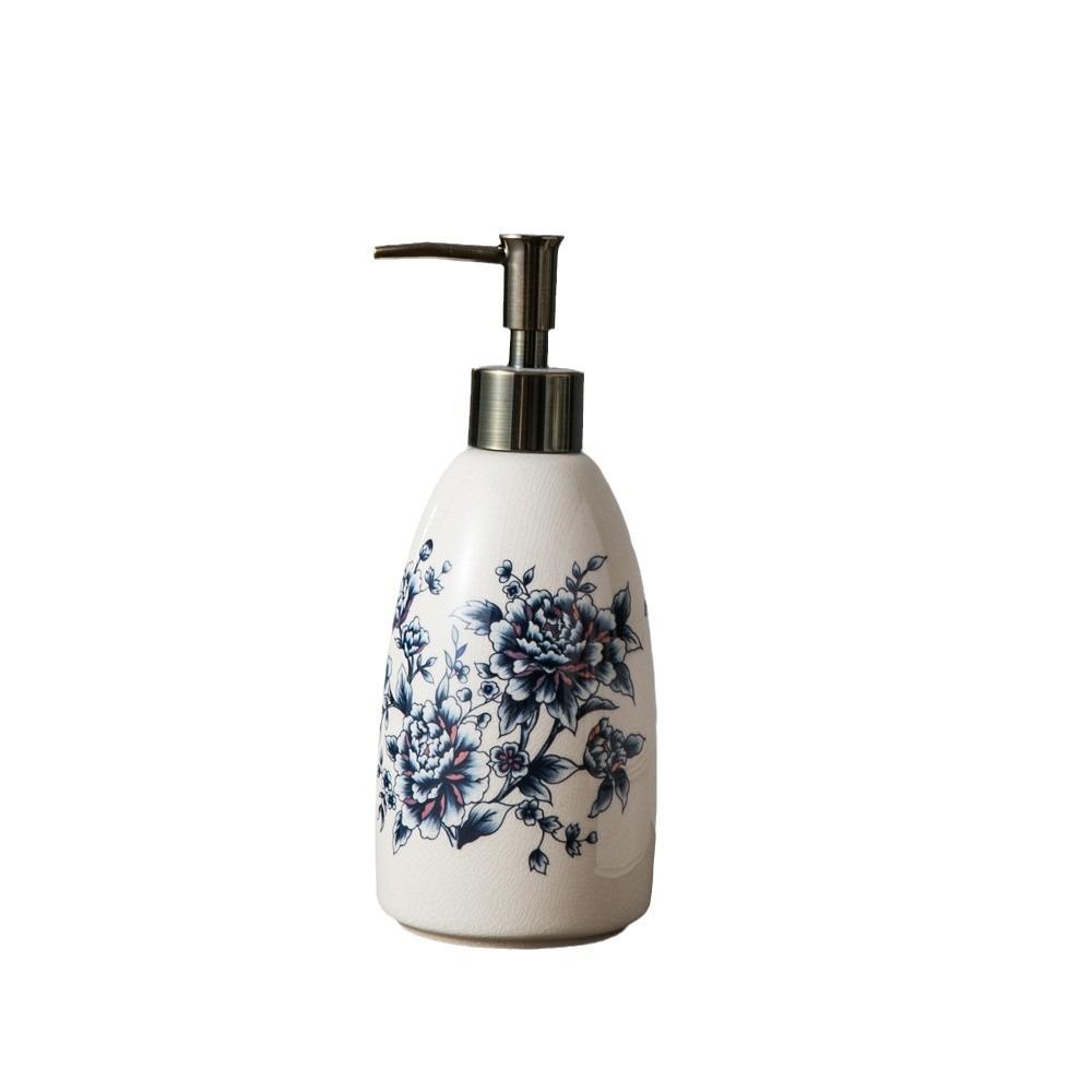 Пустая бутылка с дозатором для шампуня, винтажный цветочный узор, диспенсер для жидкого мыла, кухня