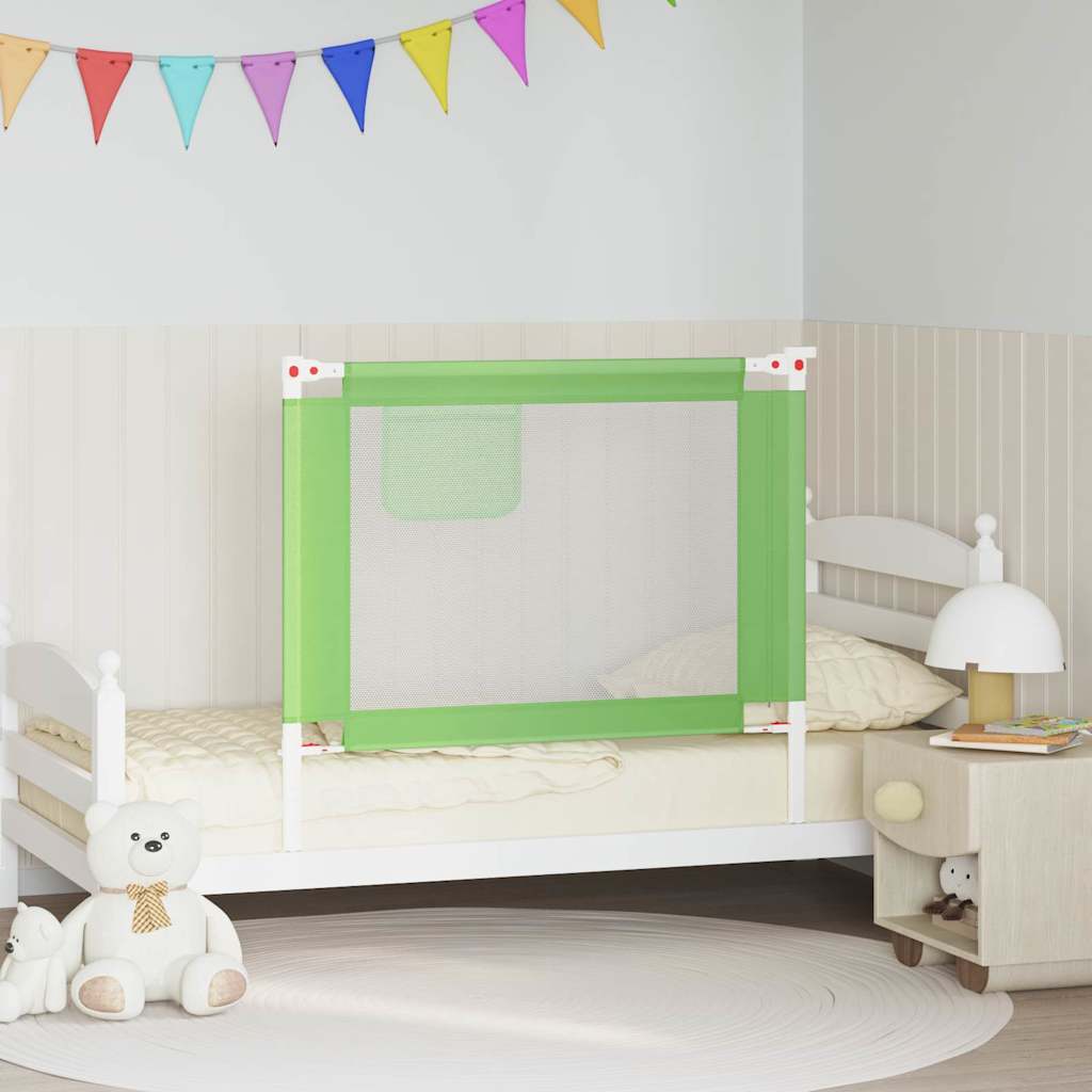 Toddler Bed Guard Rail Green 100 x 25 cm Fabric