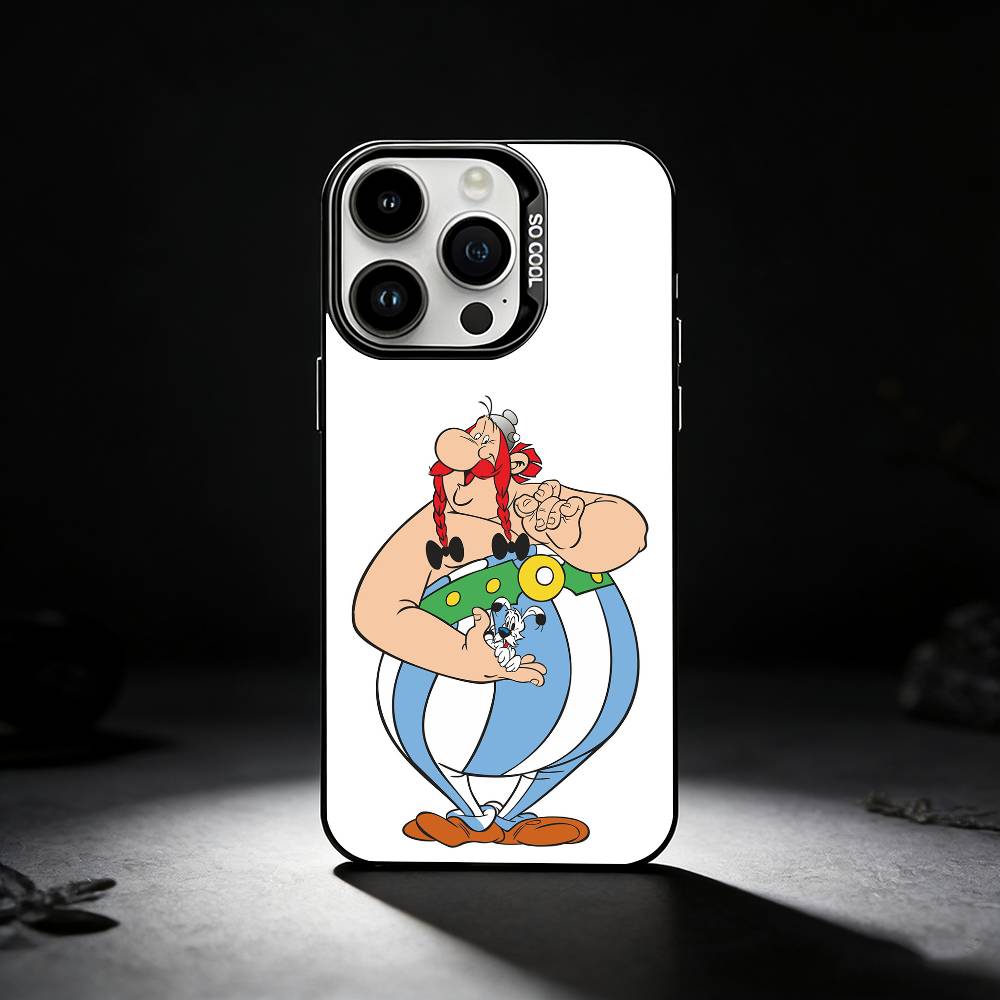 A-Астерикс C-Мультфильм O-Обеликс Чехол для телефона для iPhone 17,16,15,14,13,12,11 Plus,Pro Max,XS,Цветной серебристый чехол для телефона