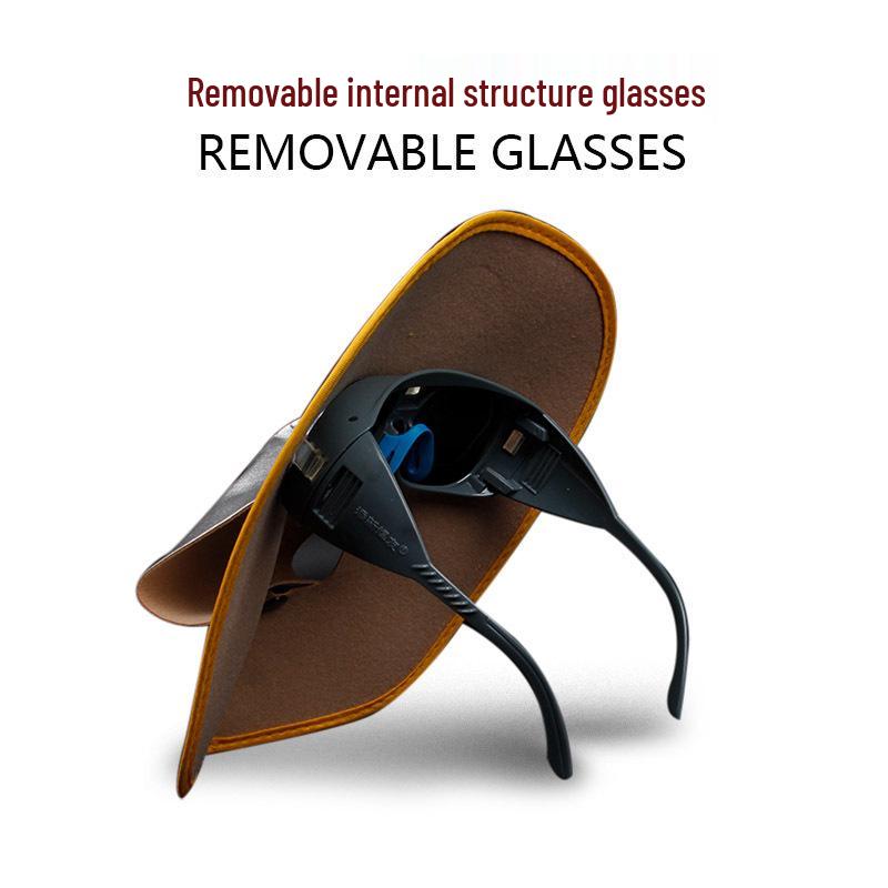 Маска сварщика из коровьей кожи - Легкая, Дышащая, Защита всего лица