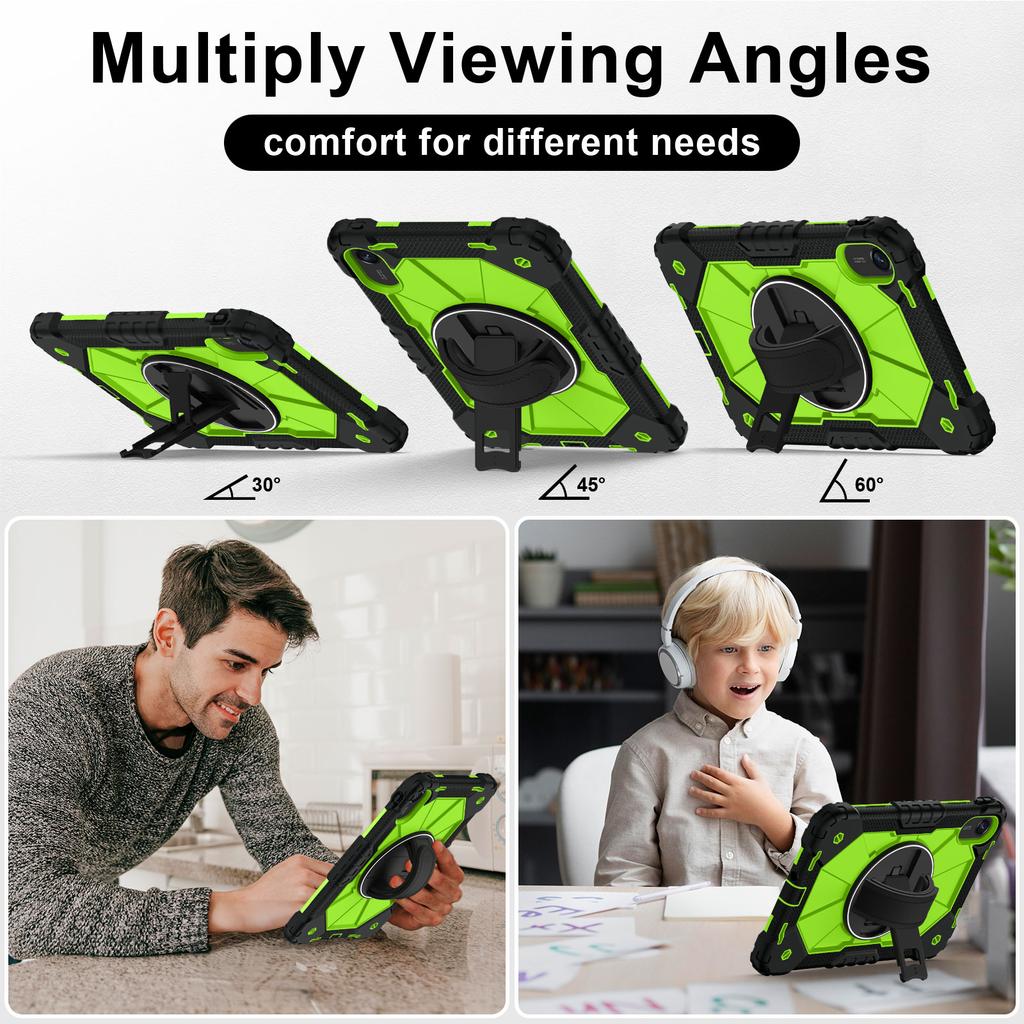 Handle Grip Case for Xiaomi Redmi Pad 2 2025 11.0 Inch 25040RP0AG 25040RP0AI Rotating Stand Heavy Duty Cover with Shoulder Strap
