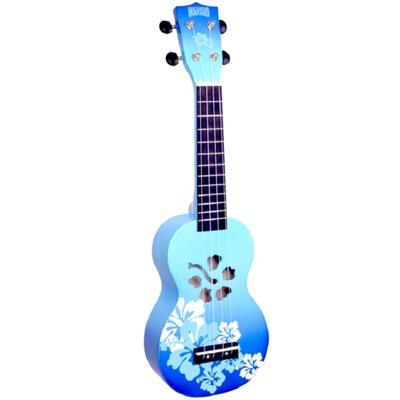MAHALO сопрано УКУЛЕЛЕ Дизайнерская серия Hibiscus MD1 HB Blue Burst