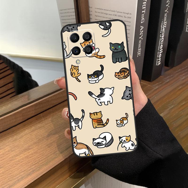 Забавные милые кошки Чехол Для Samsung Galaxy M35 M15 M55 M56 M36 M16 M06 M31 M13 M33 M53 M12 M32 M52 M14 M34 M54
