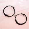 1 Pair Simple Magnetic Suction Metal Heart Pendant Couple Bracelets Women Men Adjustable Matching Bracelets Wristbands