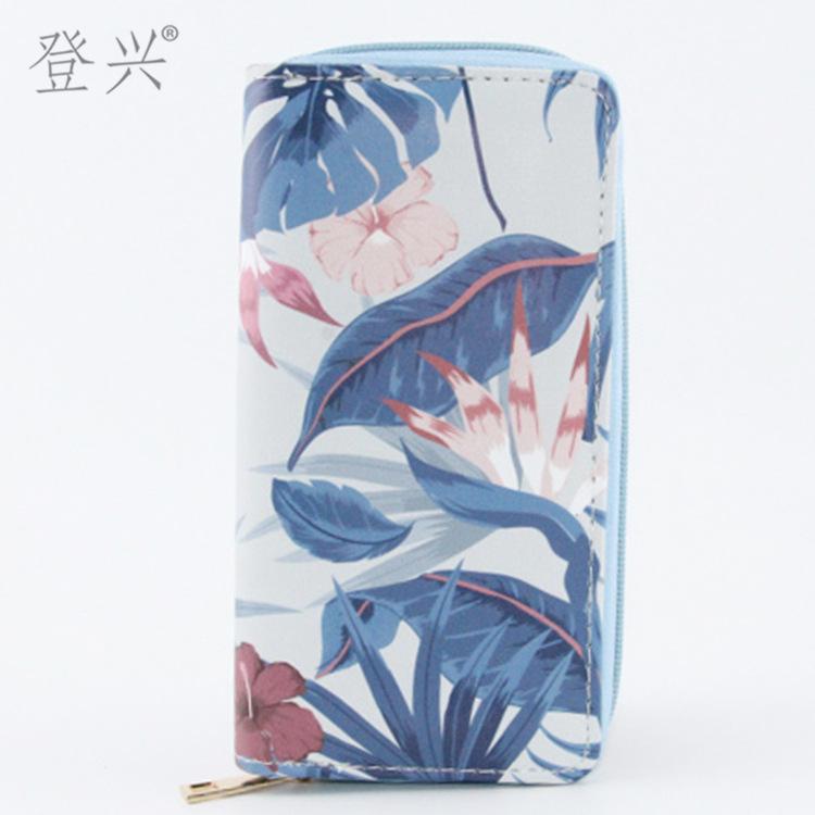 New Flower Leaves Ethnic Style PU Long Wallet, Clutch Bag