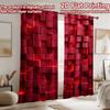 2D flat printing 2pcs Curtain Curtain Red Glowing Cracked Blocks Digital Printed Polyester Drapes Party Decorations Perfect for