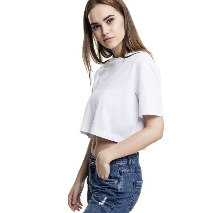 T-Shirt Oversized - Urban Classics - Blanc - 100% Coton - Manches Courtes - Femme
