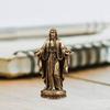 Религиозная миниатюрная статуэтка, Католическая фигурка из латуни, Компактное духовное искусство, Подходит в качестве
