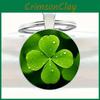 Lucky Four Leaf Clover Pendant Keychain With Zinc Alloy Silver Finish For Gift Giving And Celebration