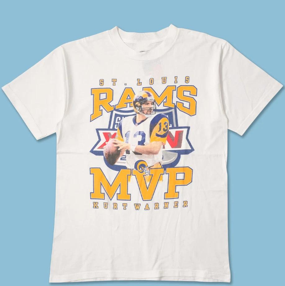 Men's and Women's T-shirts St Louis Rams Mvp Retro 90s K Warner Football Player T Shirt Gift Fans