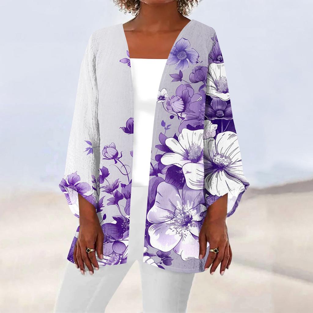 Женская повседневная модная легкая куртка средней длины с принтом Caot в стиле ретро, ​​кардиган