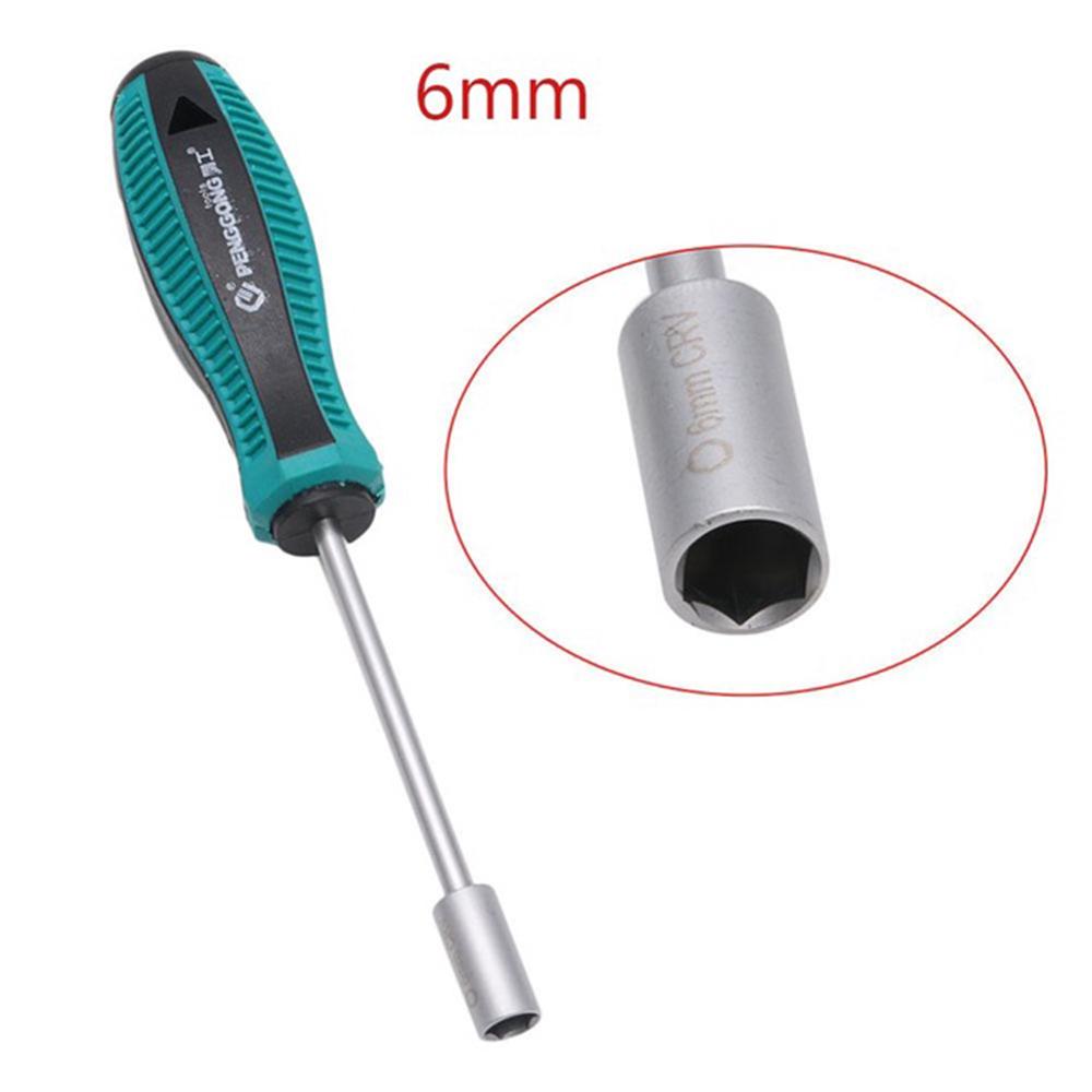 Metal Anti-slip Handle Hex Nut Key Wrench Nutdriver Socket Driver Screwdriver