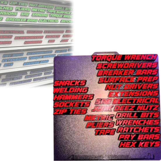 18 шт. Бирки для ящиков инструментальных ящиков Магнитные наклейки для организации ящиков для инструментов Этикетки для ящиков для инструментов Магниты для быстрой идентификации ящиков инструментальных ящиков