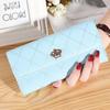 Women Lady Clutch Leather Plaid Hasp Wallet Long Length Card Holder Phone Bag Case Purse