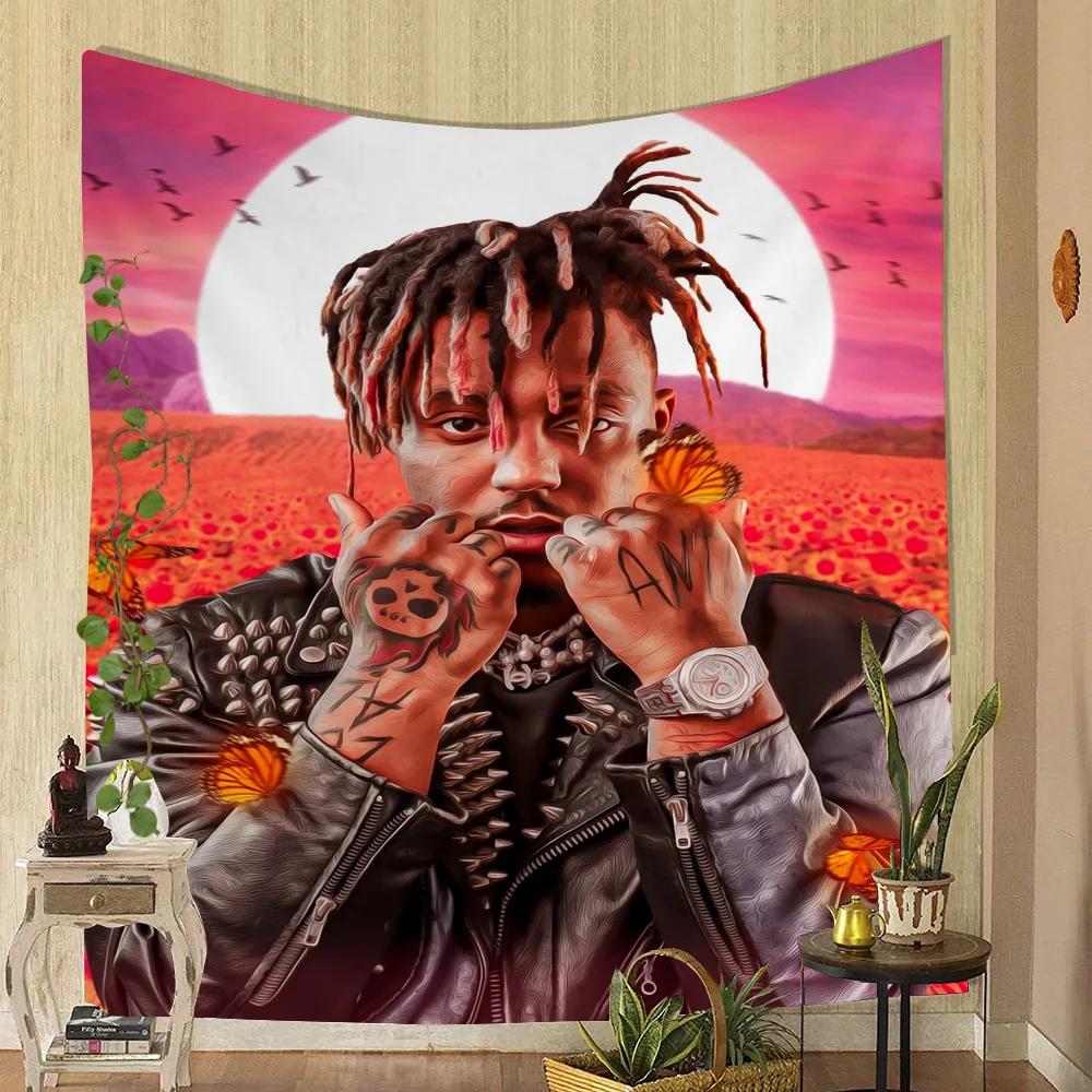 1 шт. Гобелен Juice Wrld с принтом, большой настенный гобелен, искусство, научно-фантастическая комната, домашний декор, декоративное одеяло