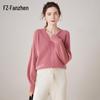 FanZhen Women's V-Neck Loose-Fit Cashmere Pullover Sweater