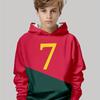 Boys' 3D Soccer Print Hoodie - Casual Long Sleeve Pullover for Fall/Winter, Stretchy Polyester Blend, Machine Washable