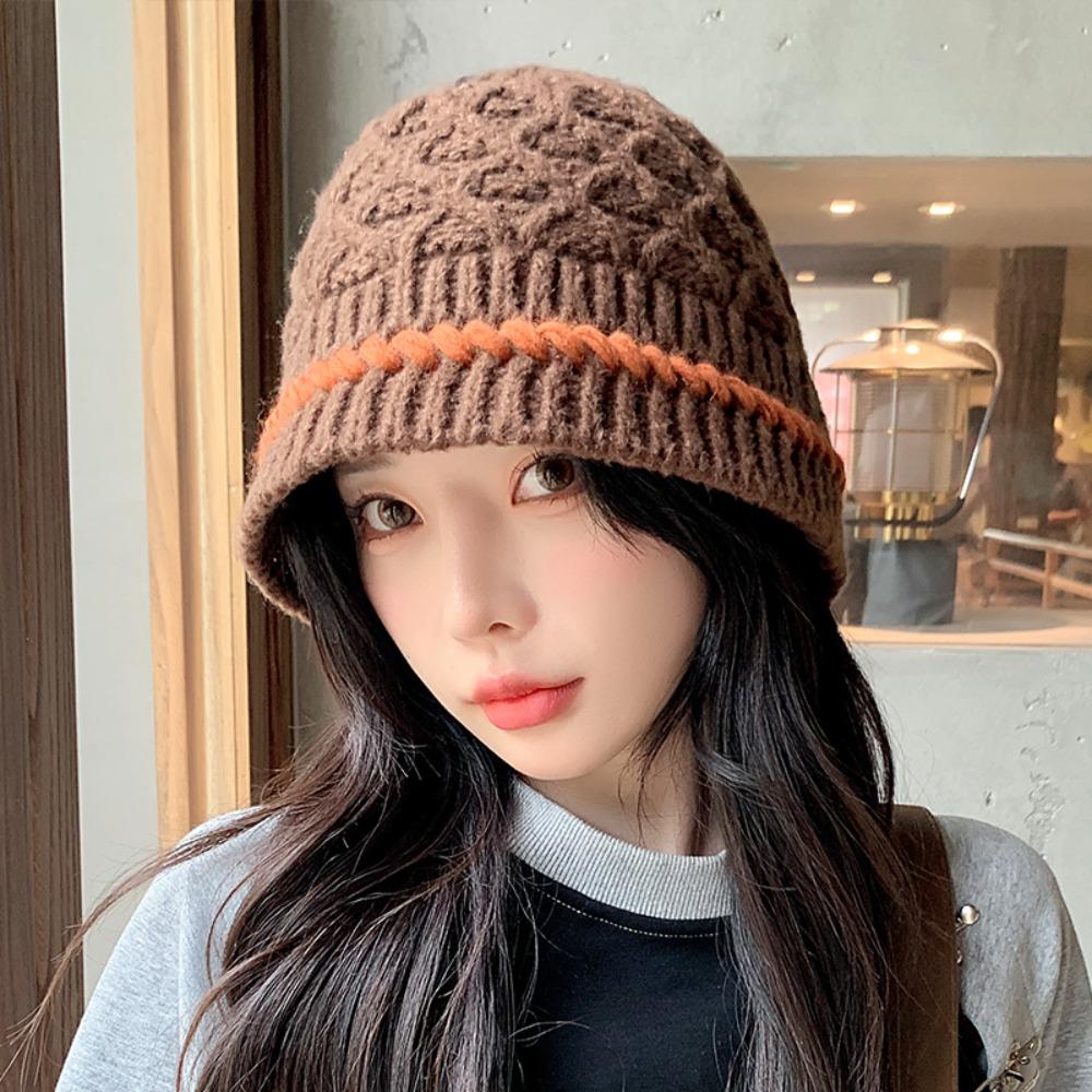 Hollow Out Crochet Pullover Hat Bohemian Style Winter Weave Cap Apparel Accessories
