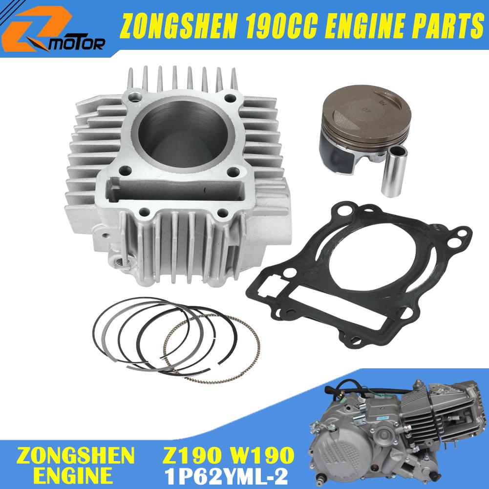 Motorcycle Engine Cylinder Piston Gasket Kit For 62mm Bore ZongShen ZS 190cc Z190 W190 1P62YML-2 Engine Dirt Pit Bike Atv Quad