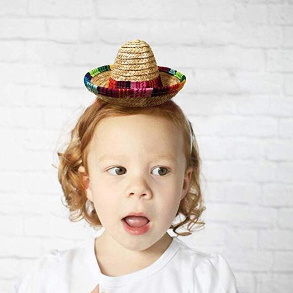 3 Pack Cinco De Mayo Fiesta Headbands Party Decorations Non Woven and Straw Sombrero Party Hats