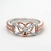 Stylish Geometric Heart-shaped Ring In Gorgeous Rose Gold For Daily Wear