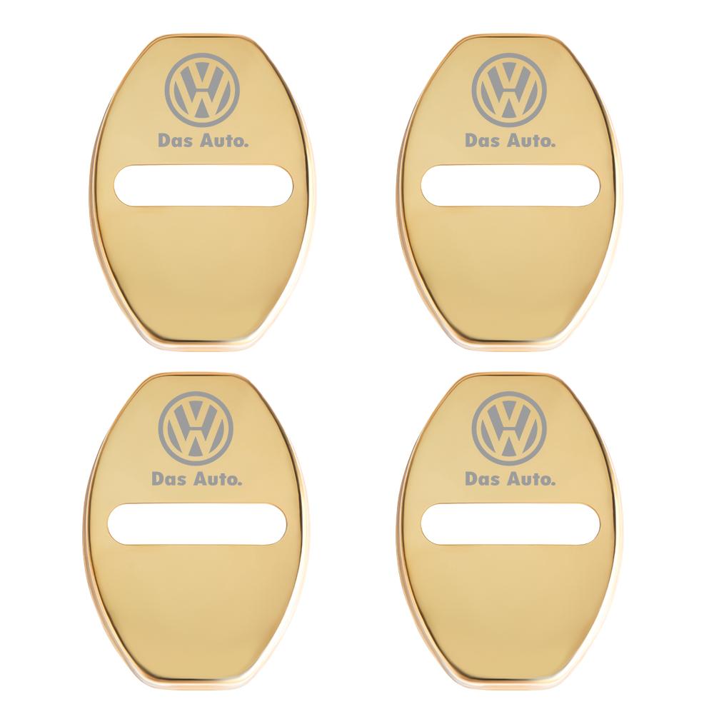 4pcs Car Door Lock Cover Badge Car Sticker for Volkswagen Golf 7 5 CC Passat GTD B6 Mk4 VW Tiguan Mk7 Scirocco Auto Accessories