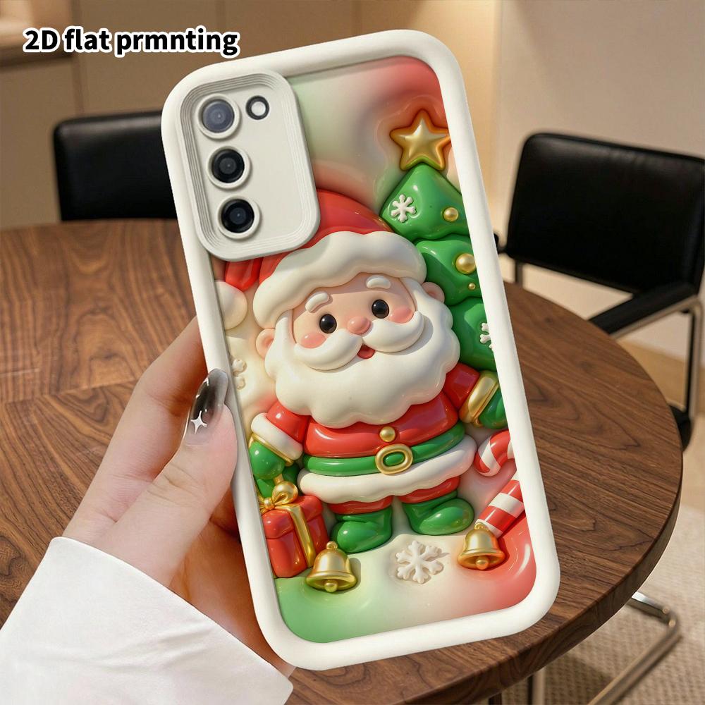 Phone case: 2D flat, suitable for Samsung Galaxy A34 A35 M05 M06 S20 S22 S21 FE Plus 5G protective case, Santa Claus, Christmas and Halloween, perfect
