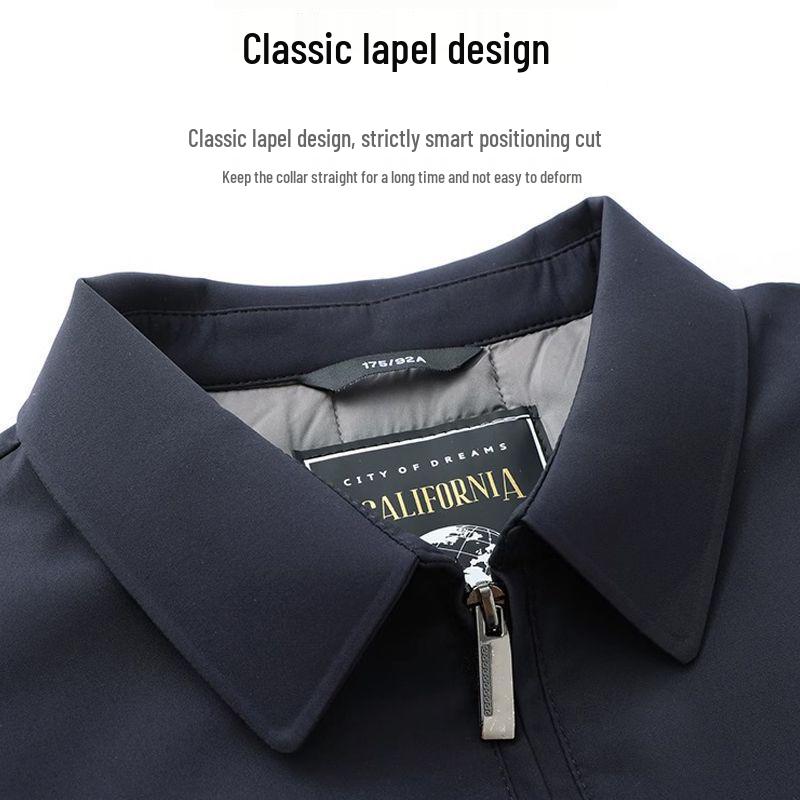 Мужская стеганая куртка Romon с отложным воротником и флисовой подкладкой - Осенне-зимний стиль, идеально подходит для среднего и пожилого возраста