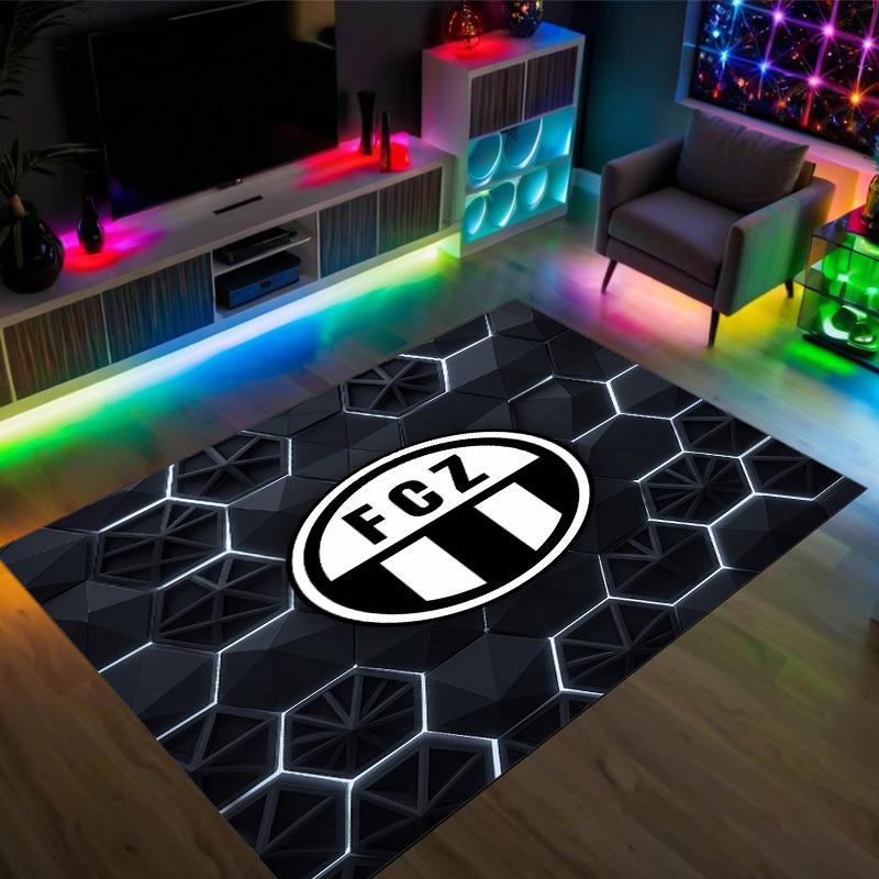 FC Zürich Design Crystal Velvet Carpet Cozy Non?Slip Printed Rug For Bedroom Living Room Entrance