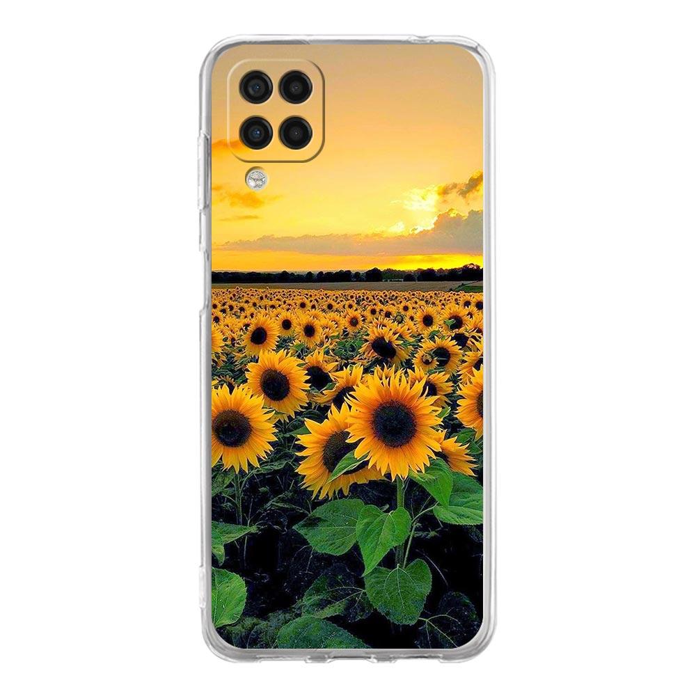 Красивый чехол-подсолнух для Samsung Galaxy A51 A71 A21S A12 A11 A31 A41 A03S A13 A33 A73 A53 A52 A32 5G A23 Мягкий прозрачный чехол