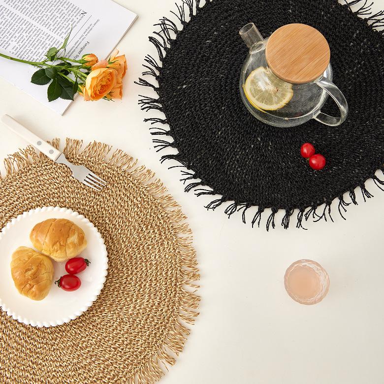 Круглые салфетки под приборы, набор из 2 штук для обеденных столов, термостойкие салфетки под приборы, натуральные салфетки ручной работы для украшения стола в фермерском доме