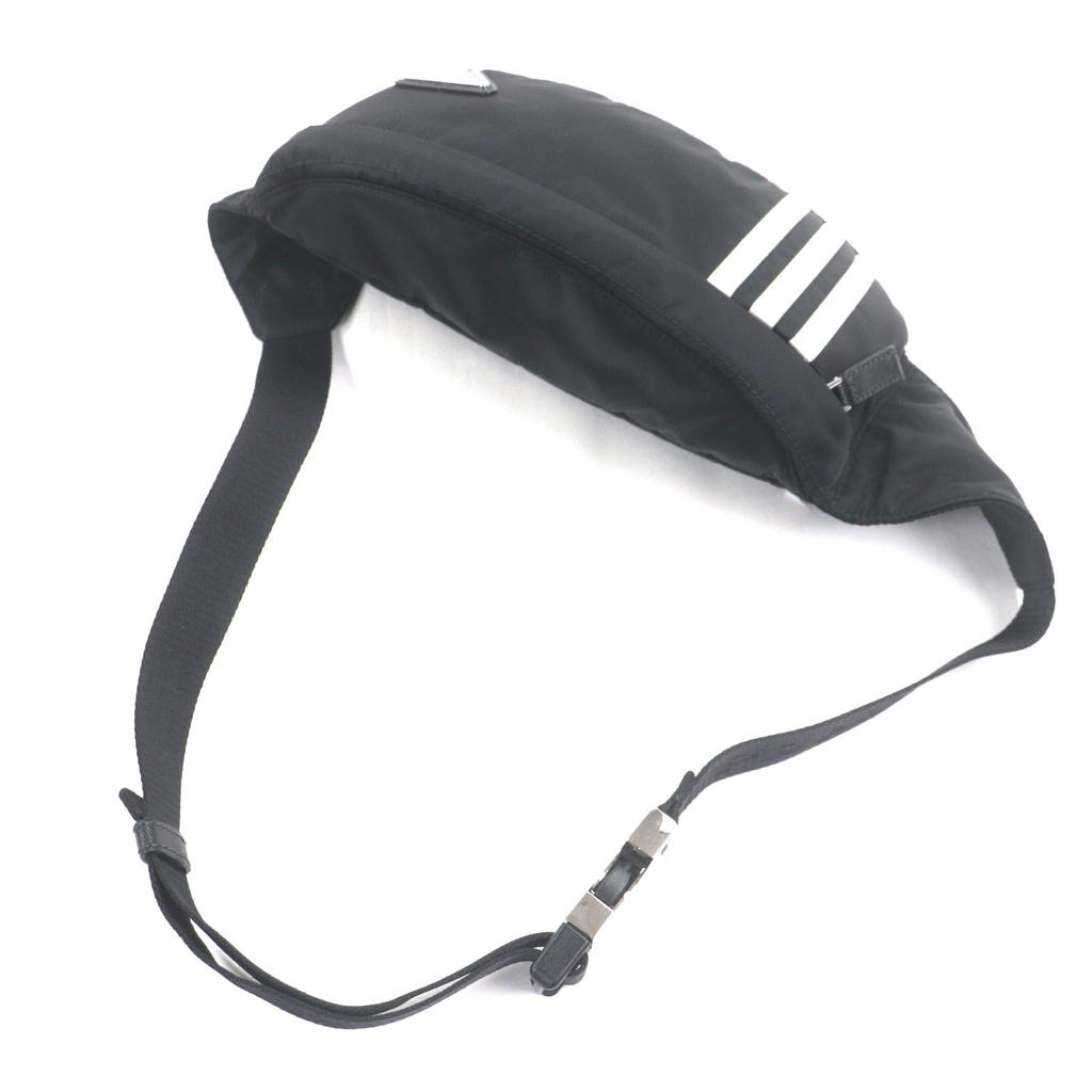 Excellent PRADA adidas Sling bag RE-NYLON triangle logo black Nylon mens 2VL034 Used