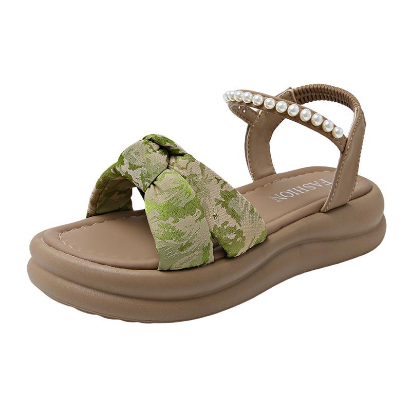 Красивые сандалии женские летние 2025 новая мода сказочный стиль с юбкой беременным женщинам платформа пляжная обувь размер 34