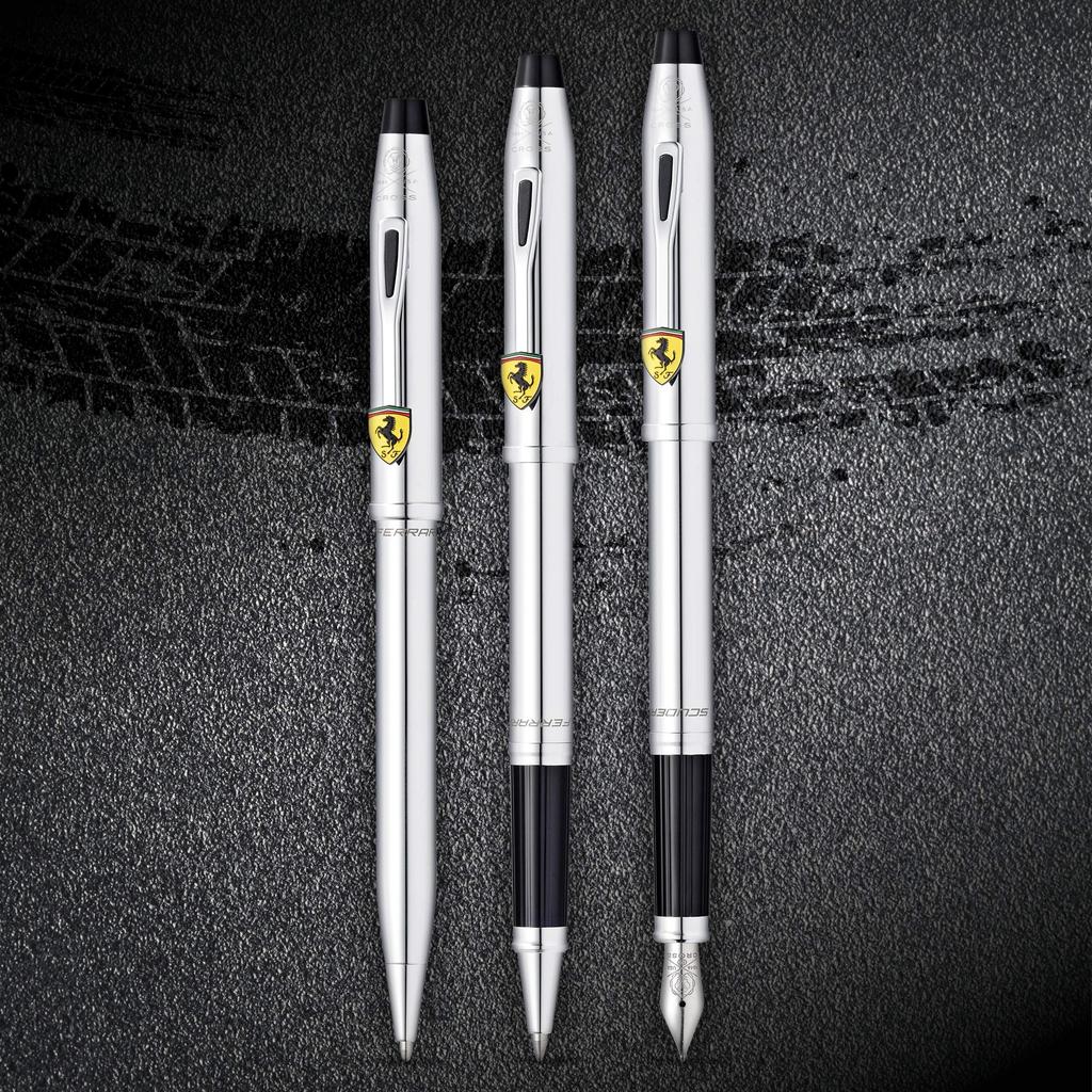 Перьевая ручка Cross F Fine Point Century 2 Four Scuderia Ferrari Polished Chrome, оригинальный импортный продукт FR0086-121FS, двойного назначения