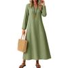 Dress For Women Long Boho Beach Dress Elegant Maxi Dress V-Neck Long Sleeve Dress