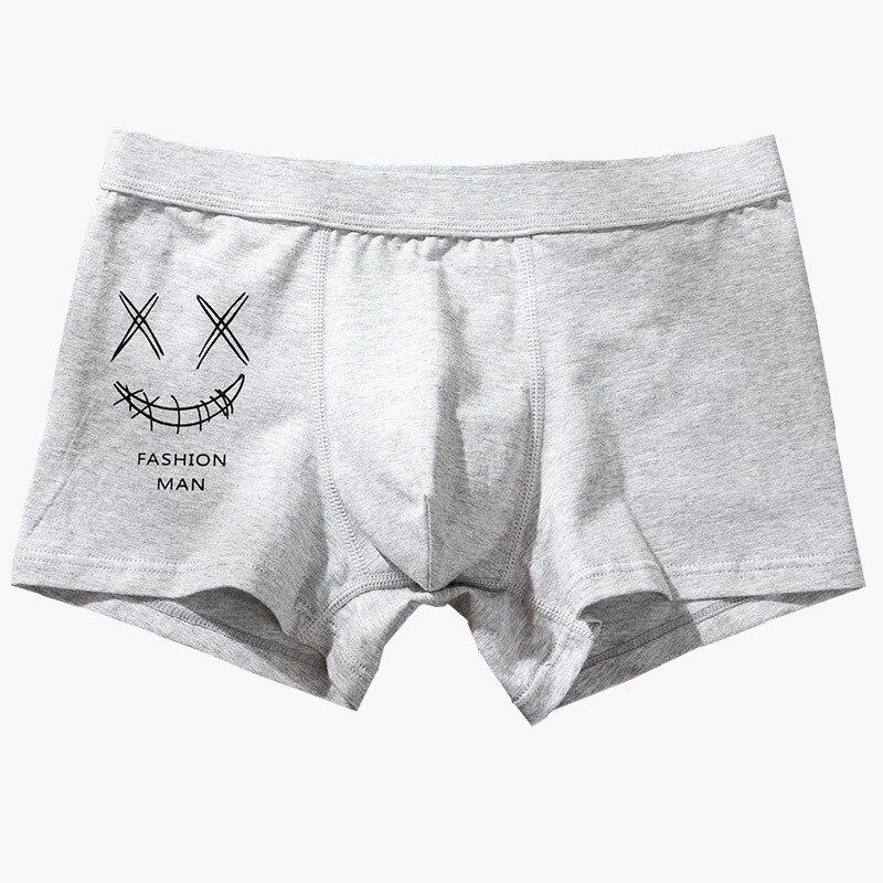 Мужское хлопковое нижнее белье, мужские трусы, мужские боксеры со смайликом, дешевое мужское нижнее белье, модные трусики для мальчиков, шорты, мужская одежда