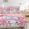 3 шт. Розовый Милый Набор Постельного Белья с Принтом My Melody Sanrio, Мягкое и Удобное Пододеяльник для Спальни, Гостевой Комнаты (Не включено).W070