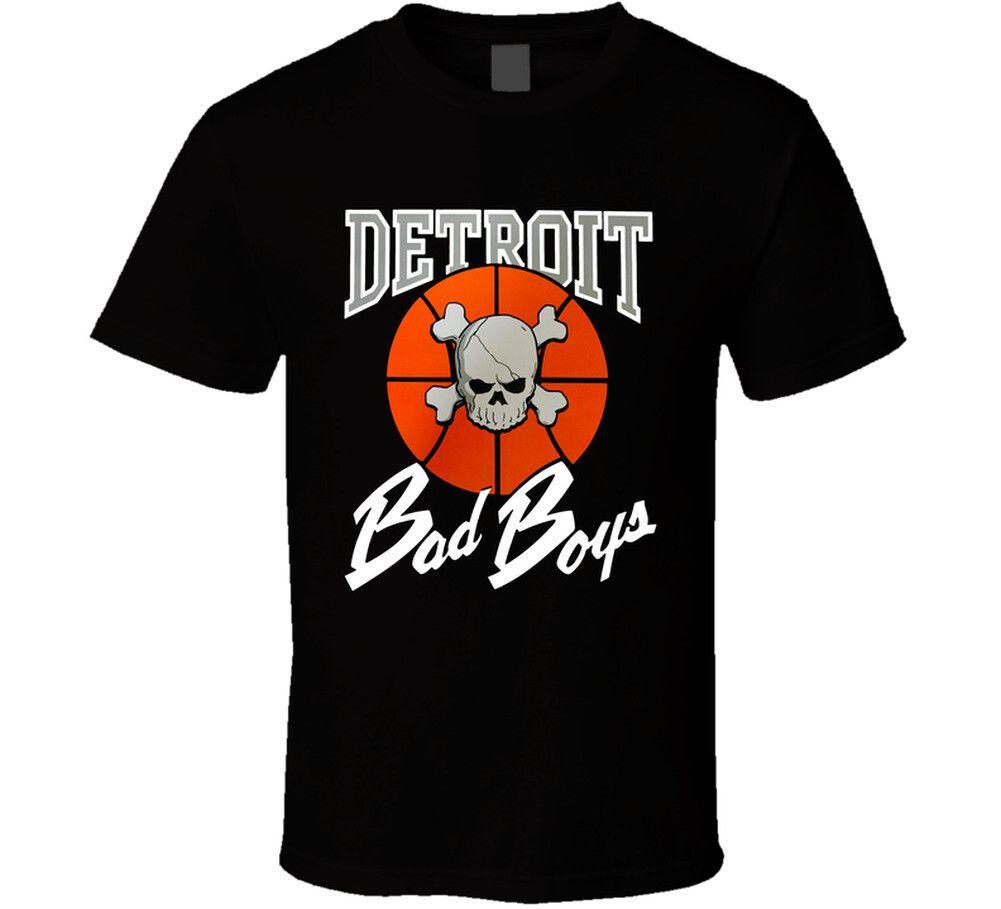 Унисекс рубашка Хлопок Оверсайз Большой размер Detroit Bad Boys Ретро Футболка для фанатов