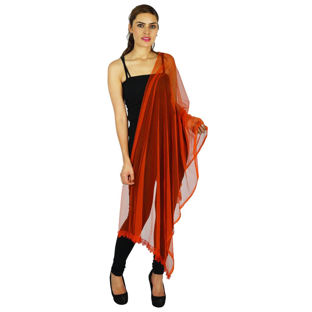 Indian Neck Wrap Long Stole Net Chunni Fashion Scarf Women Hijab Dupatta