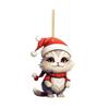 Whimsical Cartoon Style Christmas Cat Hanging Decoration For Cars In Colorful Acrylic Design