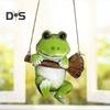 Swing Frog Figurine Hanging Resin Animal Statue Sculpture Pendant Indoor Outdoor Patio Yard Garden Decoration Ornament Christmas Gift